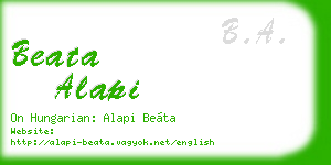 beata alapi business card