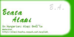 beata alapi business card